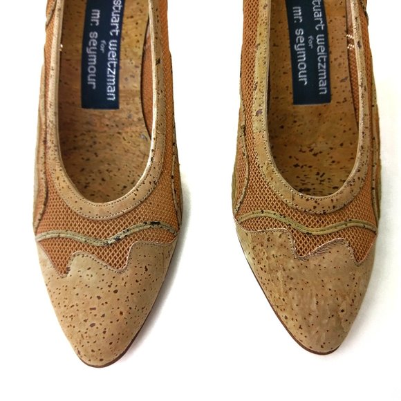 New VTG Stuart Weitzman Cork Snake Heels 6 M - Picture 7 of 10